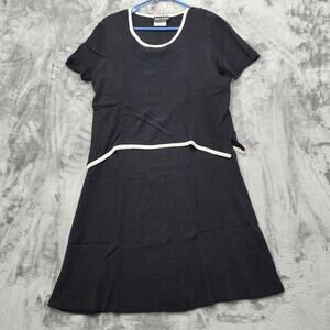 Vintage Byer Studio Dress Womens 6 Black White Layered Short Sleeve Sheath Party